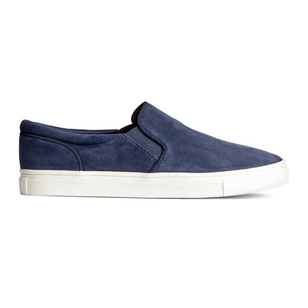 Granatowe trampki slip-on H&M, cena, ok. 149,90 zł
