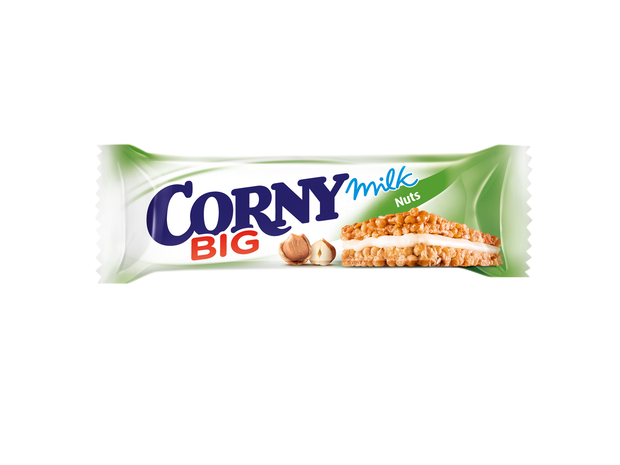 Baton CORNY mleczna kanapka z orzechami