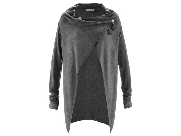 Sweter z asymetrycznym zapięciem Bonprix, cena, ok. 109 zł