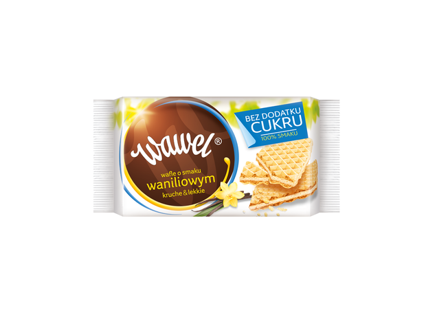 Wawel wafelki o smaku waniliowym, linia bez dodatku cukru