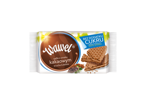 Wawel wafle o smaku kakaowym, linia bez dodatku cukru