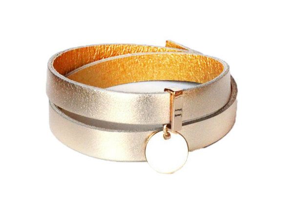 Bransoletka skórzana Goldie Gold, DaWanda, cena 55 zł