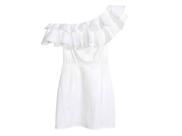 Biała sukienka H&M, cena, ok. 199 zł