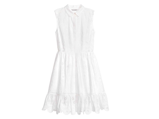 Biała sukienka H&M, cena, ok. 199 zł