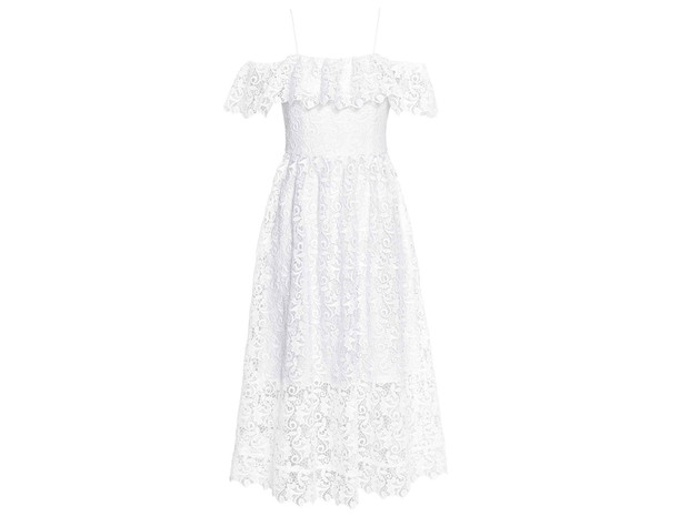 Biała sukienka H&M, cena, ok. 399 zł