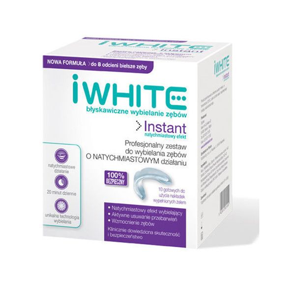 Wybielanie zębów w domu nakładkami wybielającymi IWhite Instant, cena ok. 90 zl (opakowanie 10 nakładek)