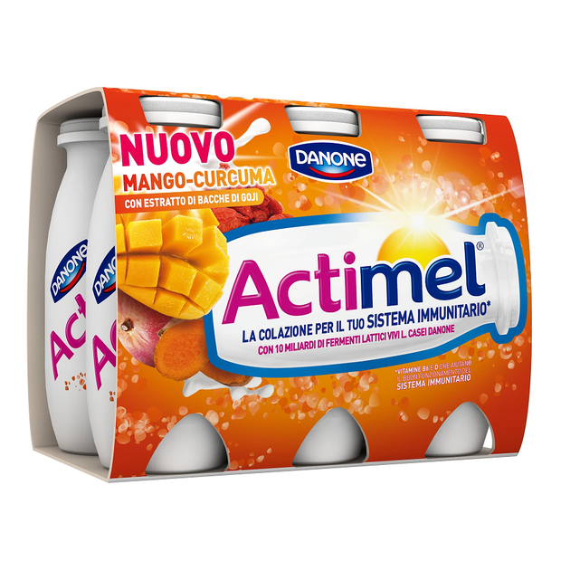 Actimel Mango, jagody goji i kurkuma, Danone cena ok. 6-8 zł