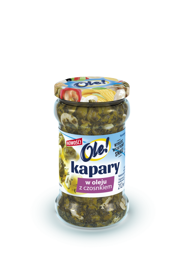 Kapary z czosnkiem Ole!, cena ok. 5-6 zł