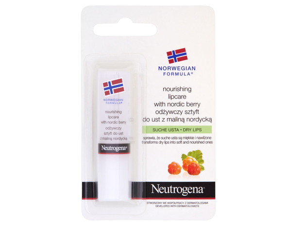 Odżywczy sztyft do ust z maliną nordycką, Neutrogena, cena ok. 9,99 zł