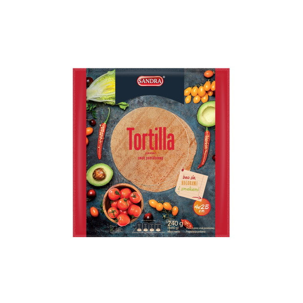 Tortilla o smaku pomidorowym, Sandra, cena ok. 5-6 zł