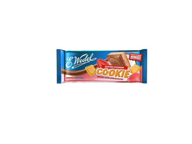 Czekolada Cookie od Wedla, jogurtowo-truskawkowa