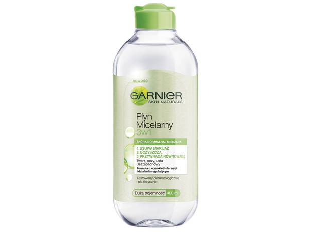 Płyn micelarny Garnier 3w1, cena ok. 18 zł