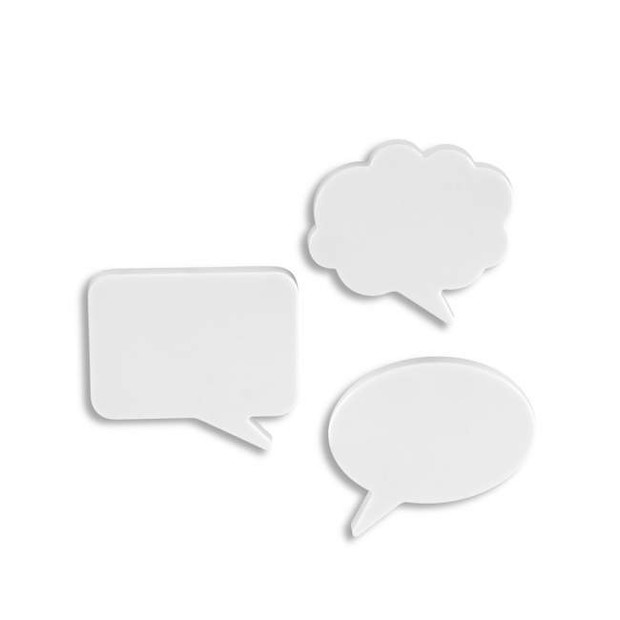 3 białe magnesy na lodówkę Umbra Talk bubble, cena: 37 zł/3 szt., czerwonamaszyna