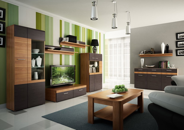Stylowa meblościanka salon Agata Meble modny salon