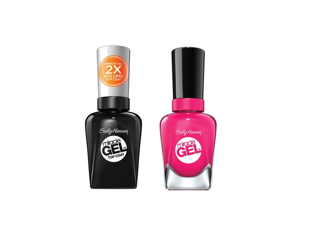 Kolor i top coat, Sally Hansen Miracle Gel, cena ok. 51 zł