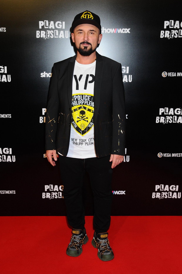 Patryk Vega na premierze filmu „Plagi Breslau”