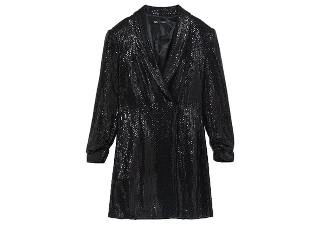 Sukienka o kroju marynarki z cekinami, Zara, cena ok. 299,90 zł