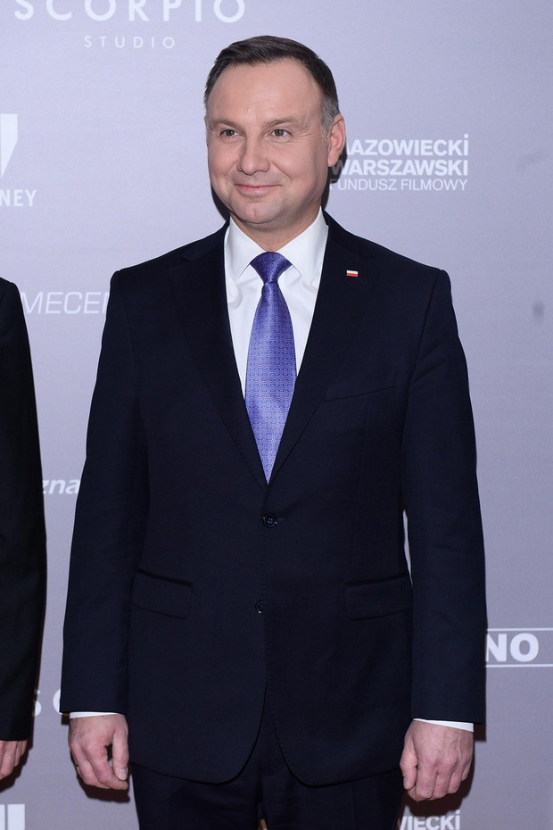Andrzej Duda na premierze filmu „Kurier”