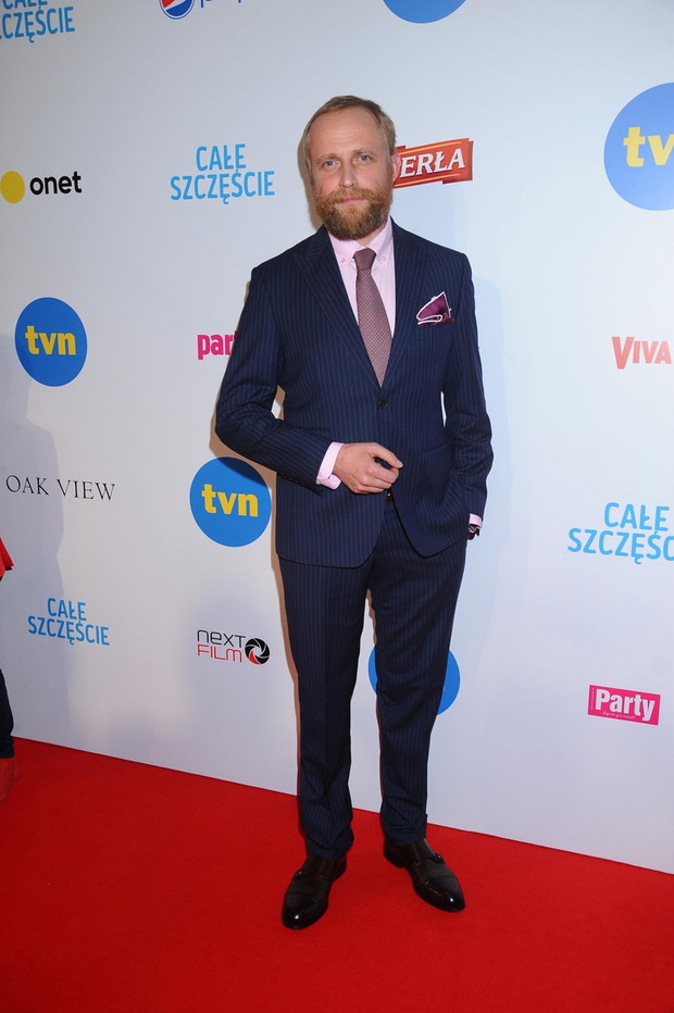 Piotr Adamczyk na premierze filmu „Całe szczęście”