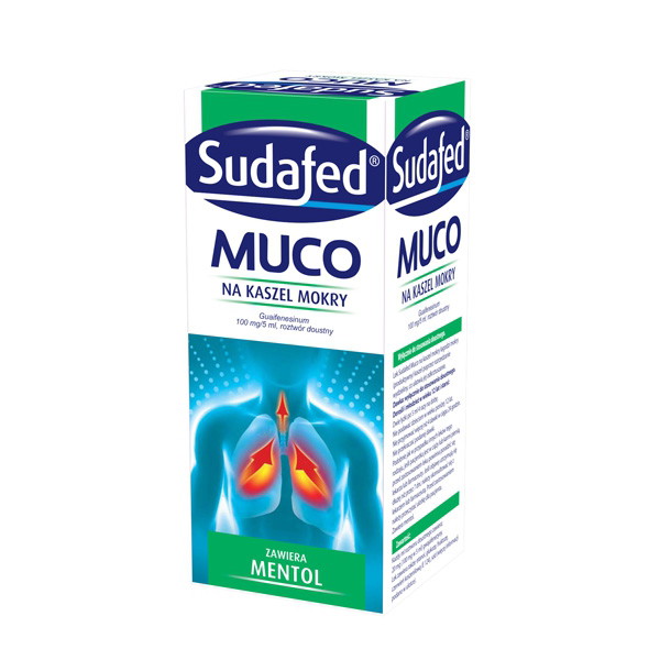 Sudafed Muco na kaszel mokry, cena ok. 11 zł (opakowanie 150 ml)
