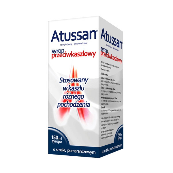 Syrop na kaszel Atussan, cena ok. 12 zł (opakowanie 150 ml)