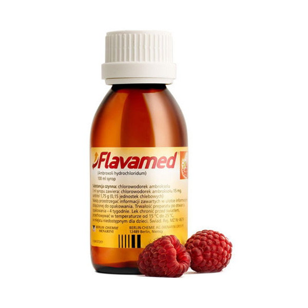 Syrop na kaszel Flavamed, cena ok. 12 zł (opakowanie 100 ml)