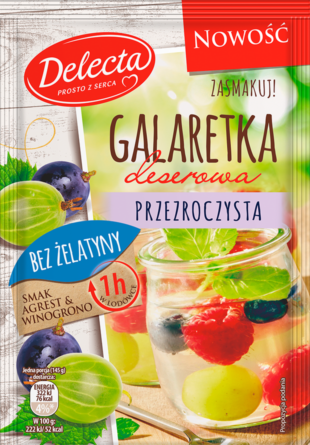 Galaretka przezroczysta, Delecta, cena ok. 2 zł