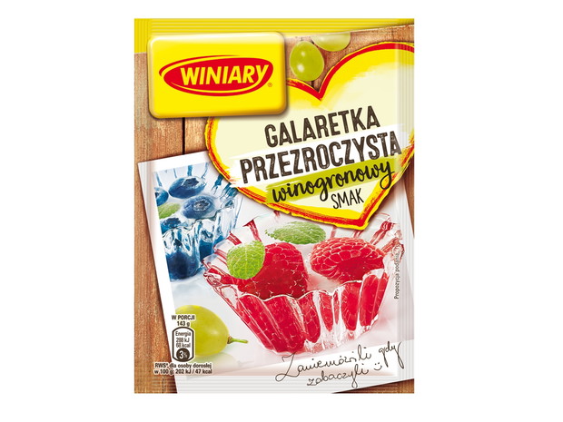 Przezroczysta galaretka o smaku winogronowym, WINIARY