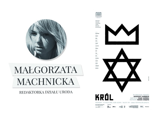 Plakat do spektaklu Król na podstawie powieści Szczepana Twardocha, cena biletu od 80 zł