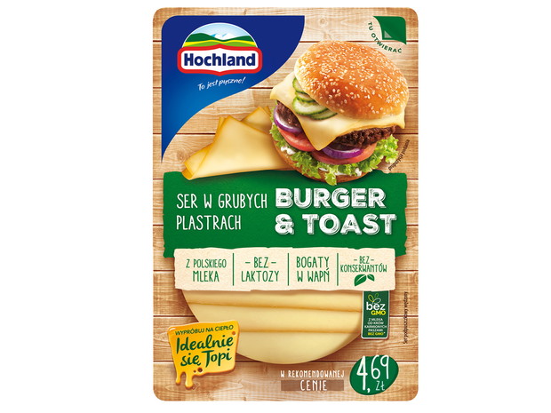 Ser Hochland w plastrach, Burger&Toast, cena ok. 4.70 zł