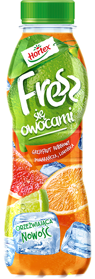 Fresz grejpfrut rubinowy, pomarańcza, Hortex, cena ok. 4 zł