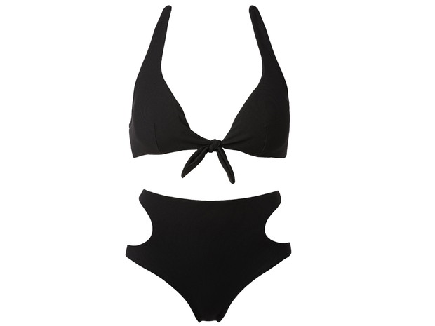 Czarny kostium kąpielowy dwuczęściowy Victoria Calzedonia, cena ok. 190 zł