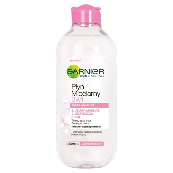 Płyn micelarny 3w1 do skóry wrażliwej Garnier, 400ml , cena, ok. 19 zł