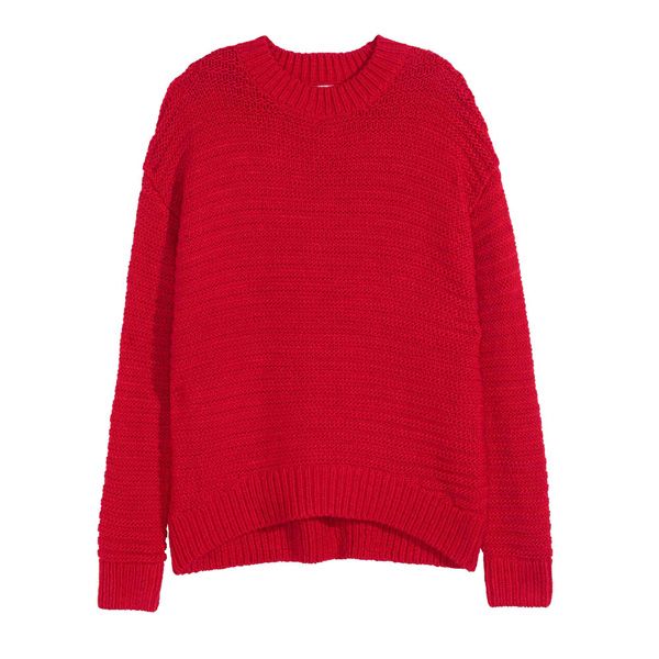 Czerwony sweter H&M, cena, ok. 79,90 zł
