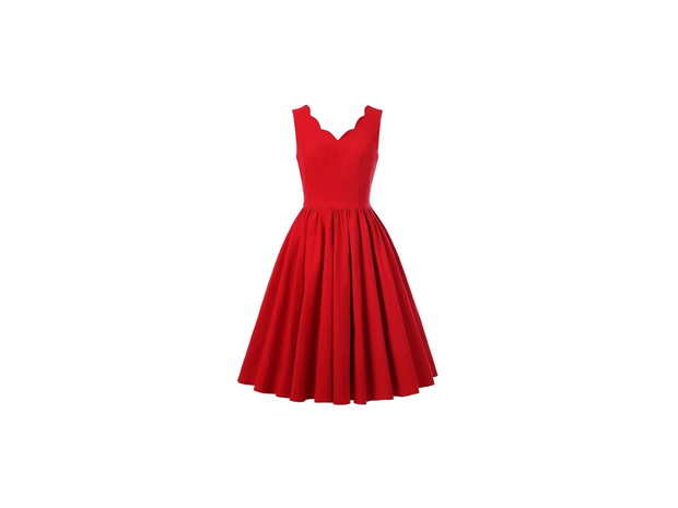 Czerwona sukienka w stylu retro Lejdi.pl, cena ok. 229,90 zł