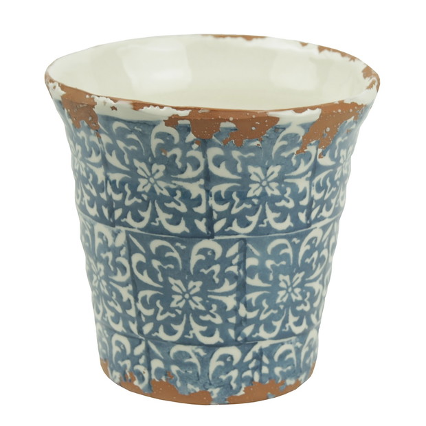 Ozdobna doniczka ceramiczna w stylu środziemnomorskim