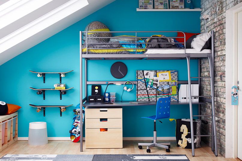 Lookbook IKEA: łóżka piętrowe w pokojach dziecięcych