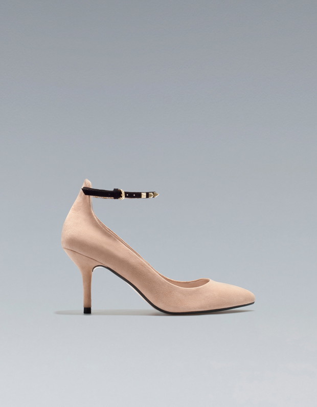 buty ślubne ZARA z czarnym paskiem