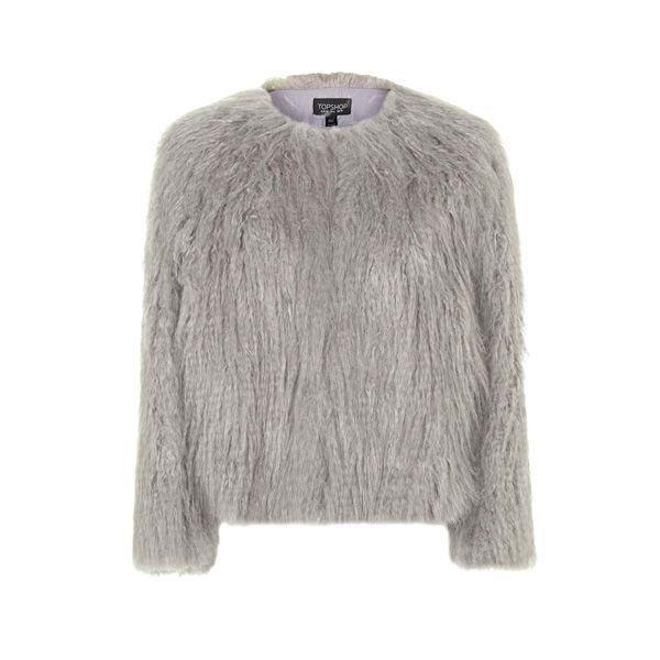 Szare futro Topshop, cena, ok. 395 zł