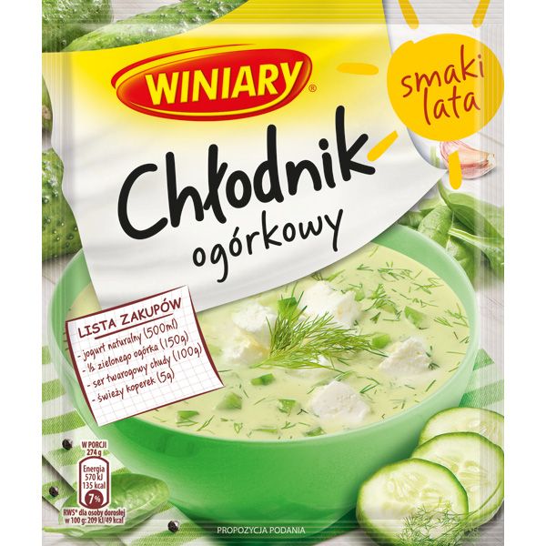 Chłodnik ogórkowy, Winiary