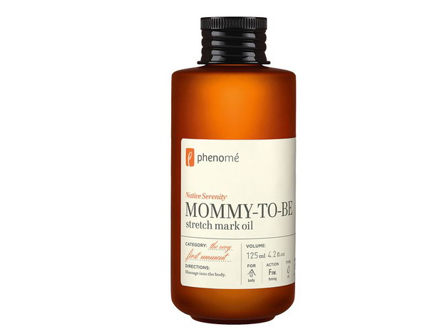 Dobre kosmetyki dla kobiet w ciąży, ujędrniający olejek przeciw rozstępom Phenome, Mommy to be, cena: ok. 129 zł