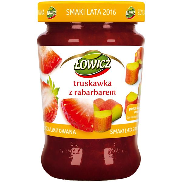 Dżem Łowicz, truskawka z rabarbarem