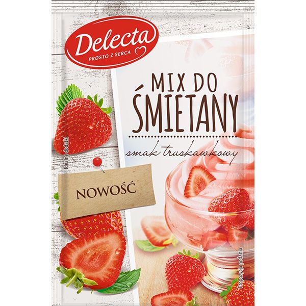 Truskawkowy mix do śmietany, Delecta