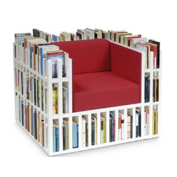 Fotel jak półka na książki, Fishbol Design Atelier