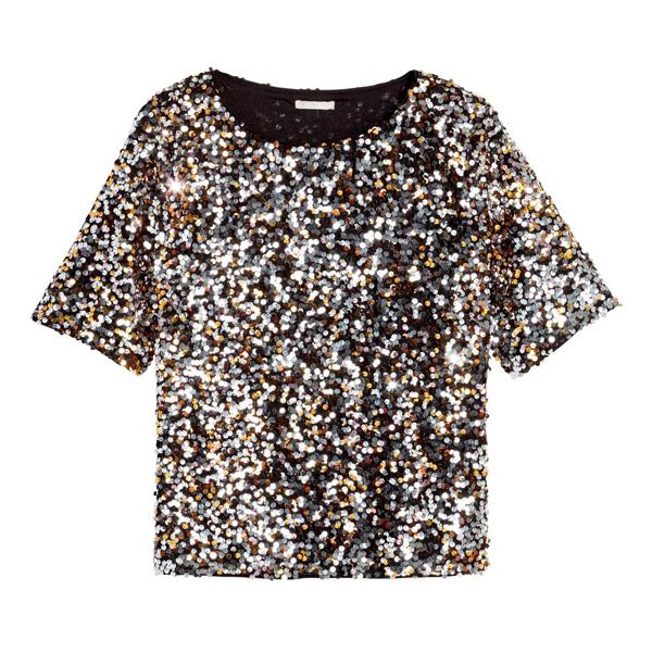 Cekinowy top H&M, cena, ok. 129,90 zł