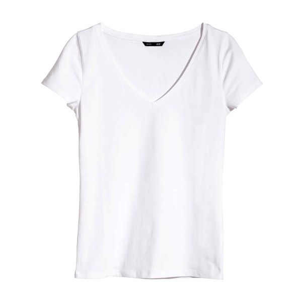 Biały t-shirt H&M, cena, ok. 19,90 zł