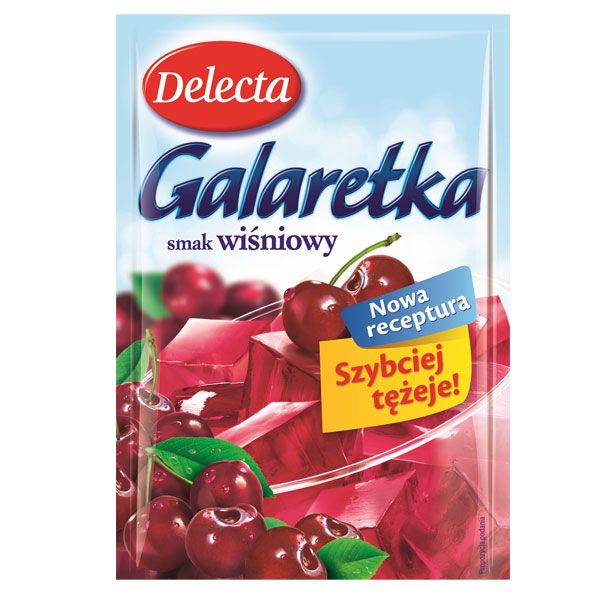 Galaretka Delecta o nowej recepturze, wiśniowa