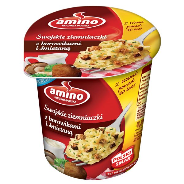 Swojskie ziemniaczki z borowikami i śmietaną, Amino
