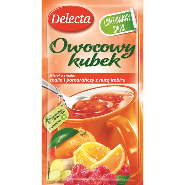 Kisiel Owocowy Kubek, smak pomarańczy z nutą imbiru - Delecta