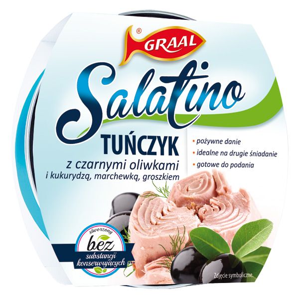Sałatka z tuńczyka z czarnymi oliwkami, Graal